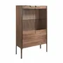 Sideboards - Walnut and fiberglass display cabinet with marble effect - ANGEL CERDÁ