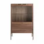 Sideboards - Walnut and fiberglass display cabinet with marble effect - ANGEL CERDÁ