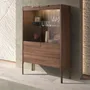 Sideboards - Walnut and fiberglass display cabinet with marble effect - ANGEL CERDÁ