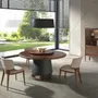 Sideboards - Walnut and fiberglass display cabinet with marble effect - ANGEL CERDÁ