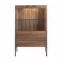 Sideboards - Walnut and fiberglass display cabinet with marble effect - ANGEL CERDÁ