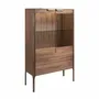 Sideboards - Walnut and fiberglass display cabinet with marble effect - ANGEL CERDÁ