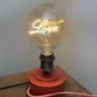 Objets de décoration - Pied de Lampe Gaïa Rouge - Ampoule Love - LES POTERIES DE SWANE