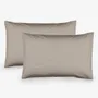 Linge de lit - Ensemble de 2 taies d'oreiller en coton, 50 x 70 cm, gris - DILIOS
