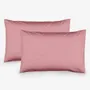 Linge de lit - Ensemble de 2 taies d'oreiller en coton, 50 x 70 cm, cendre rose - DILIOS