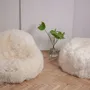 Poufs - Pouf / Ottoman en Peau de Mouton Naturelle – Blanc - MELLOW CONCEPT STORE