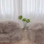 Poufs - Pouf en Peau de Mouton Naturelle – Greige - MELLOW CONCEPT STORE