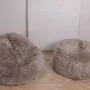 Poufs - Pouf en Peau de Mouton Naturelle – Greige - MELLOW CONCEPT STORE