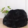 Poufs - Pouf en Peau de Mouton Naturelle – Noir - MELLOW CONCEPT STORE