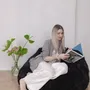 Poufs - Pouf en Peau de Mouton Naturelle – Noir - MELLOW CONCEPT STORE