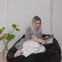 Poufs - Pouf en Peau de Mouton Naturelle – Noir - MELLOW CONCEPT STORE