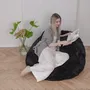 Poufs - Pouf en Peau de Mouton Naturelle – Noir - MELLOW CONCEPT STORE