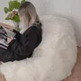 Poufs - Pouf en Peau de Mouton Naturelle – Blanc - MELLOW CONCEPT STORE