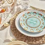 Assiettes de réception - Assiette dessert Weli Lagoon Blue & Orange - MOJJERE