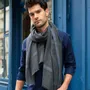 Scarves - INIS MOR gray men's scarf - AV08 PARIS