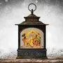 Nativity scenes and santons - Antique-Style LED Nativity Lantern with Music, Warm White Light, Glitter & DC - BLUE STAR B.V.