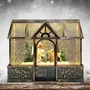 Nativity scenes and santons - LED Woodland Angel Lantern House with Music, Warm White Light, Glitter & DC - BLUE STAR B.V.