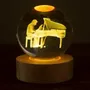 Cadeaux - Veilleuse verre gravée sur base en bois LED avec télécommande. - LIGHT ME UP