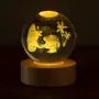 Cadeaux - Veilleuse verre gravée sur base en bois LED avec télécommande. - LIGHT ME UP
