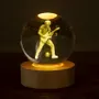 Cadeaux - Veilleuse verre gravée sur base en bois LED avec télécommande. - LIGHT ME UP