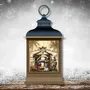 Crèches et santons - Lanterne LED avec Crèche – Paillettes et Lumière Chaleureuse - BLUE STAR B.V.