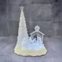 Nativity scenes and santons - LED Musical Nativity Scene with Tree – Crystal Look & Glitter Base - BLUE STAR B.V.