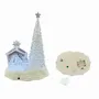 Nativity scenes and santons - LED Musical Nativity Scene with Tree – Crystal Look & Glitter Base - BLUE STAR B.V.