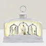 Nativity scenes and santons - White LED Nativity Lantern with Gothic Arches, Warm White Light, Timer & DC - BLUE STAR B.V.