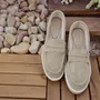 Chaussures - Mocassin en toile délavée cousu main – Semelle espadrille en jute - ATELIER COSTÀ