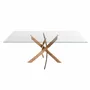 Dining Tables - Rectangular dining table in tempered glass and pink steel - ANGEL CERDÁ