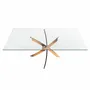 Dining Tables - Rectangular dining table in tempered glass and pink steel - ANGEL CERDÁ