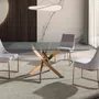 Dining Tables - Rectangular dining table in tempered glass and pink steel - ANGEL CERDÁ