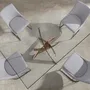Dining Tables - Rectangular dining table in tempered glass and pink steel - ANGEL CERDÁ