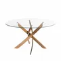 Dining Tables - Round dining table tempered glass and pink steel - ANGEL CERDÁ
