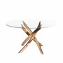 Dining Tables - Round dining table tempered glass and pink steel - ANGEL CERDÁ