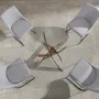 Dining Tables - Round dining table tempered glass and pink steel - ANGEL CERDÁ
