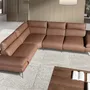 Sofas - Brown leather modular relax corner sofa - ANGEL CERDÁ