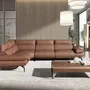 Sofas - Brown leather modular relax corner sofa - ANGEL CERDÁ
