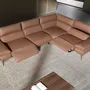Sofas - Brown leather modular relax corner sofa - ANGEL CERDÁ
