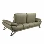 Sofas - Olive green leather 2-seater sofa - ANGEL CERDÁ