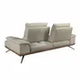 Sofas - Grey taupe leather 3-seater sofa - ANGEL CERDÁ