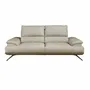 Sofas - Grey taupe leather 3-seater sofa - ANGEL CERDÁ