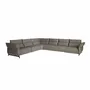 Canapés - Canapé d'angle modulable relax en cuir gris foncé - ANGEL CERDÁ