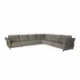 Canapés - Canapé d'angle modulable relax en cuir gris foncé - ANGEL CERDÁ