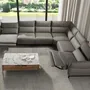 Canapés - Canapé d'angle modulable relax en cuir gris foncé - ANGEL CERDÁ