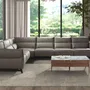 Canapés - Canapé d'angle modulable relax en cuir gris foncé - ANGEL CERDÁ