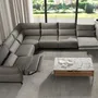 Canapés - Canapé d'angle modulable relax en cuir gris foncé - ANGEL CERDÁ