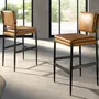 Tabourets - Tabouret en cuir marron - ANGEL CERDÁ