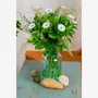 Floral decoration - Round glass flower for outdoor in white colour - CARNEOL GLASS