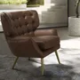 Fauteuils - Fauteuil Chester cuir marron foncé - ANGEL CERDÁ